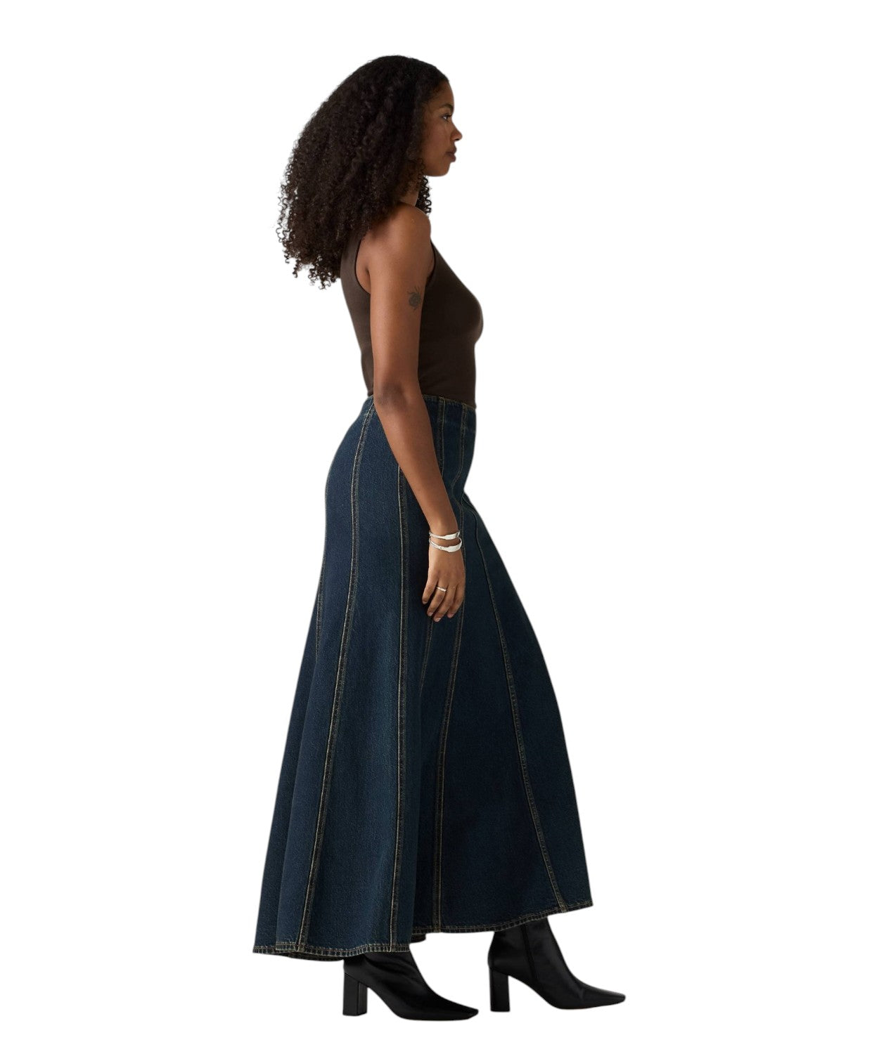 Gonna Levi’s Seamed Flare in Denim di Cotone