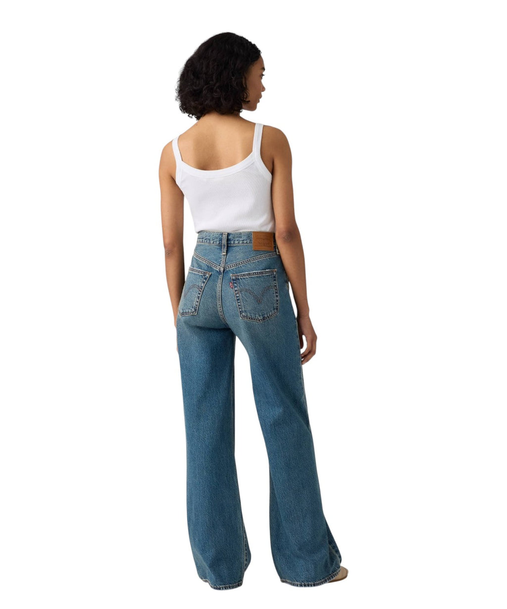 Jeans Ribcage a Vita Altissima e Gamba Ampia