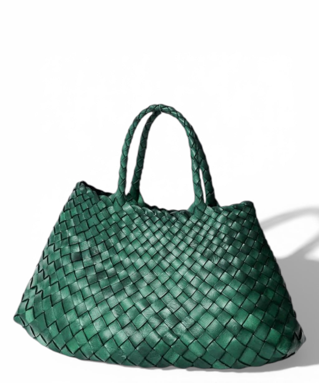Sac Dragon Santa Croce Small en cuir tressé