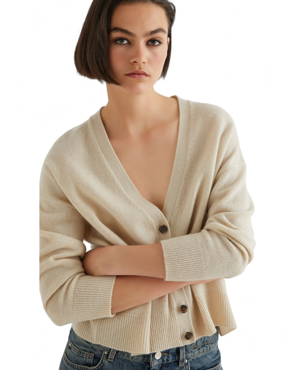 Cardigan in lana e cashmere con fit boxy-Marella-Maglieria-Vittorio Citro Boutique