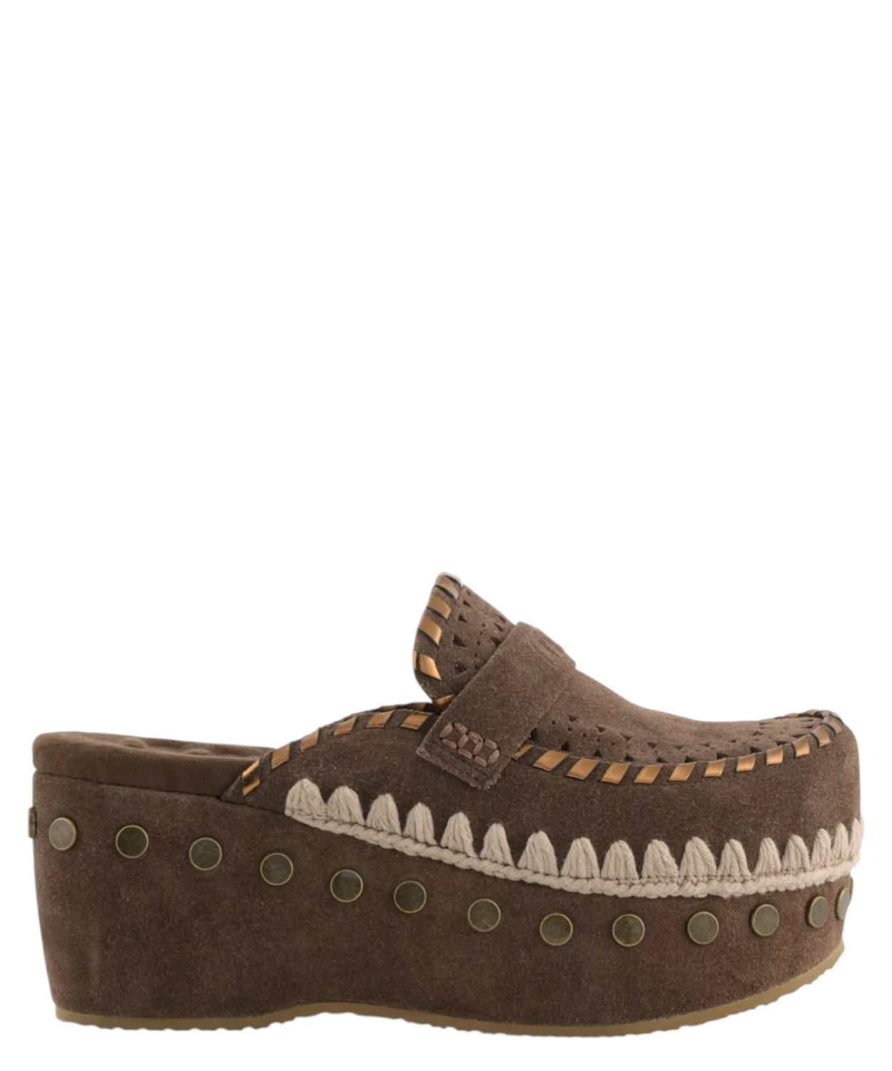 Zoccoli in Pelle Donna Mou Clog Leather Overstitching