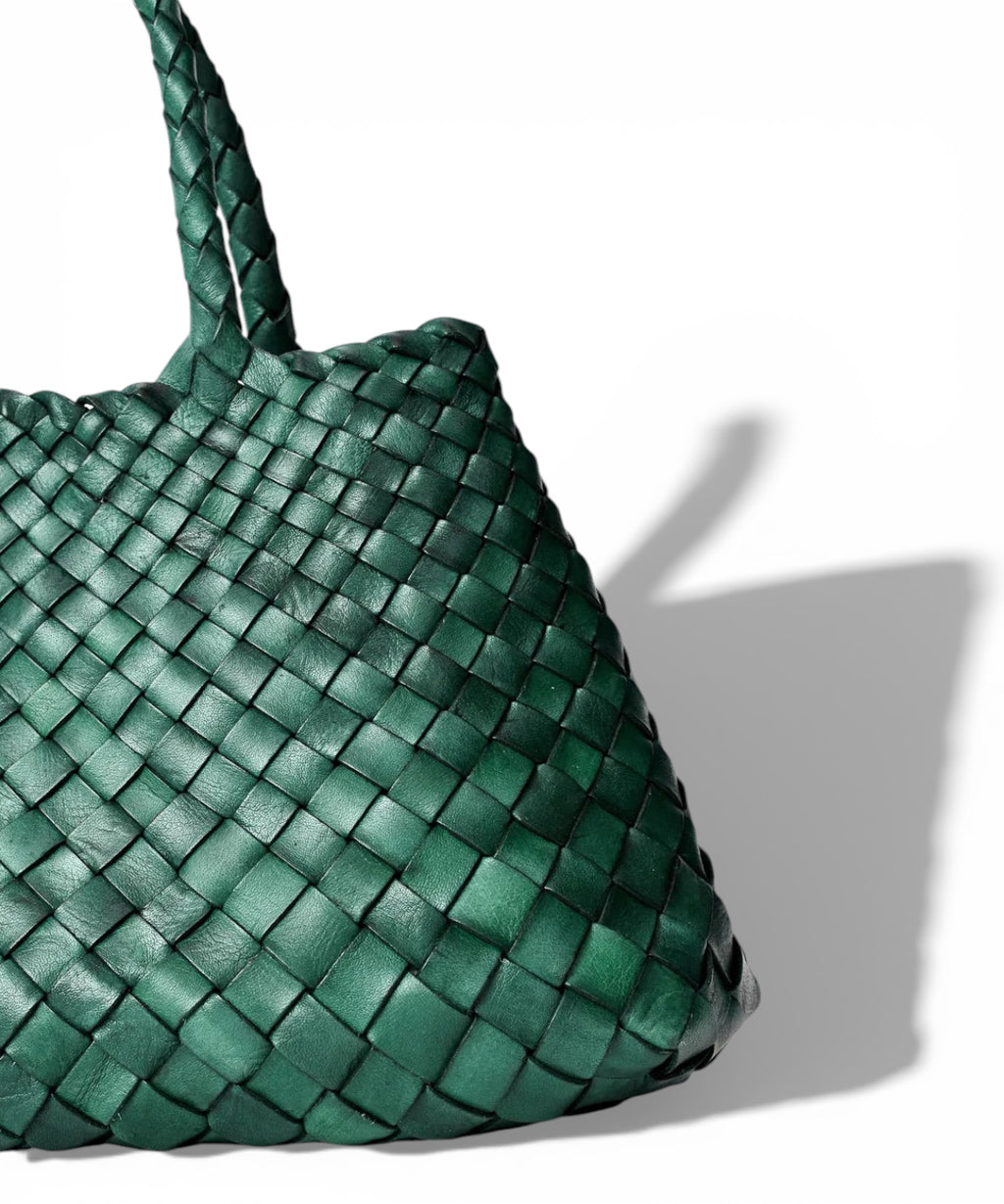 Sac Dragon Santa Croce Small en cuir tressé
