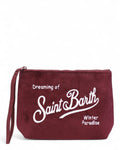 Pochette Aline in velluto a coste con logo-Mc2 Saint Barth-Pochette-Vittorio Citro Boutique