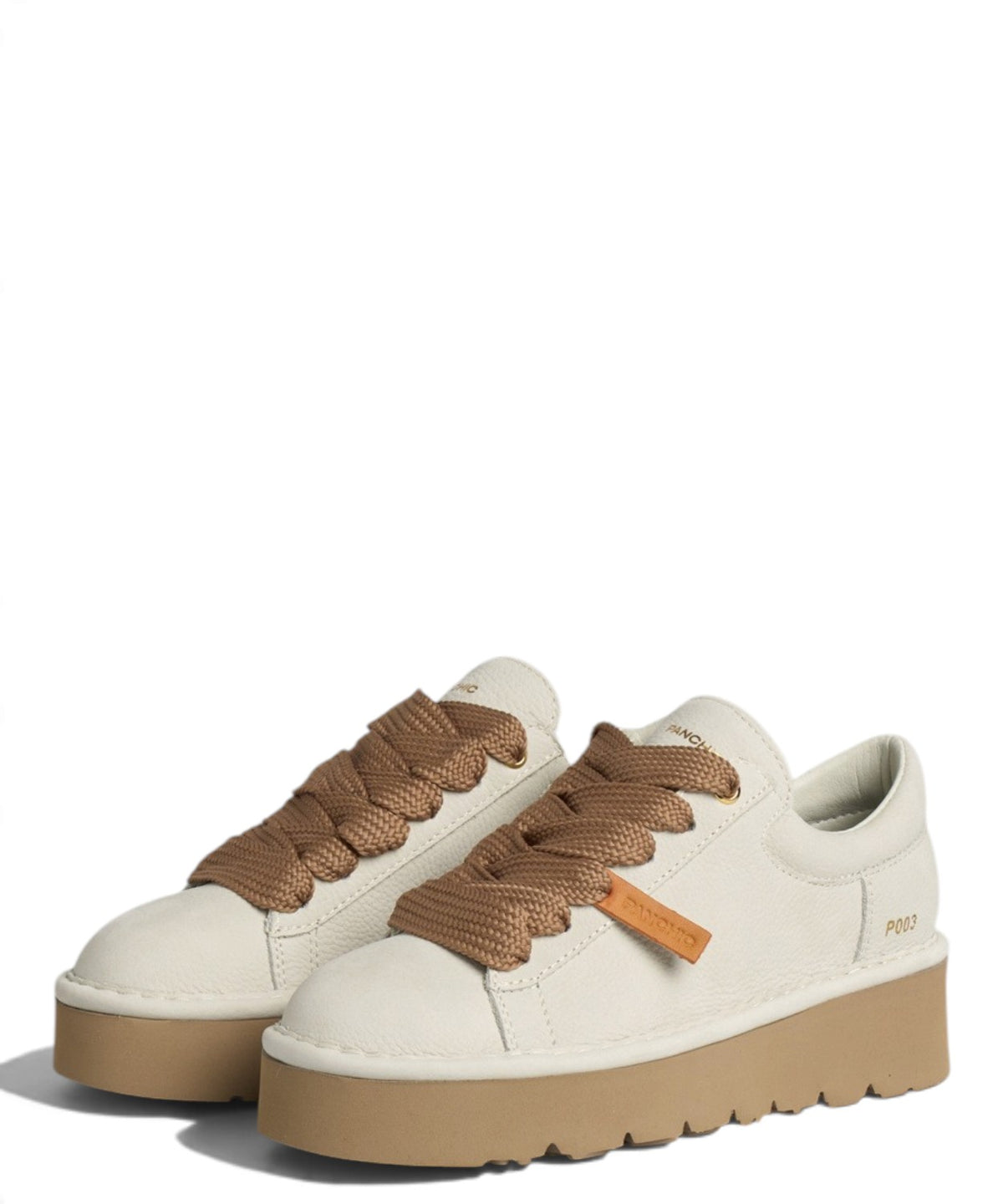 Chaussures à lacets pour femme Panchic P003 Muse en nubuck ivoire