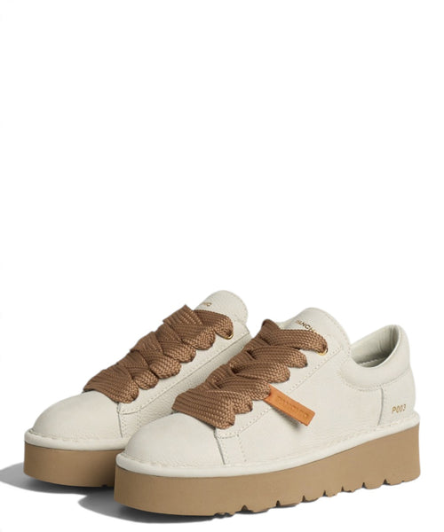 Scarpe Allacciate Donna Panchic P003 Muse in Nabuk Avorio