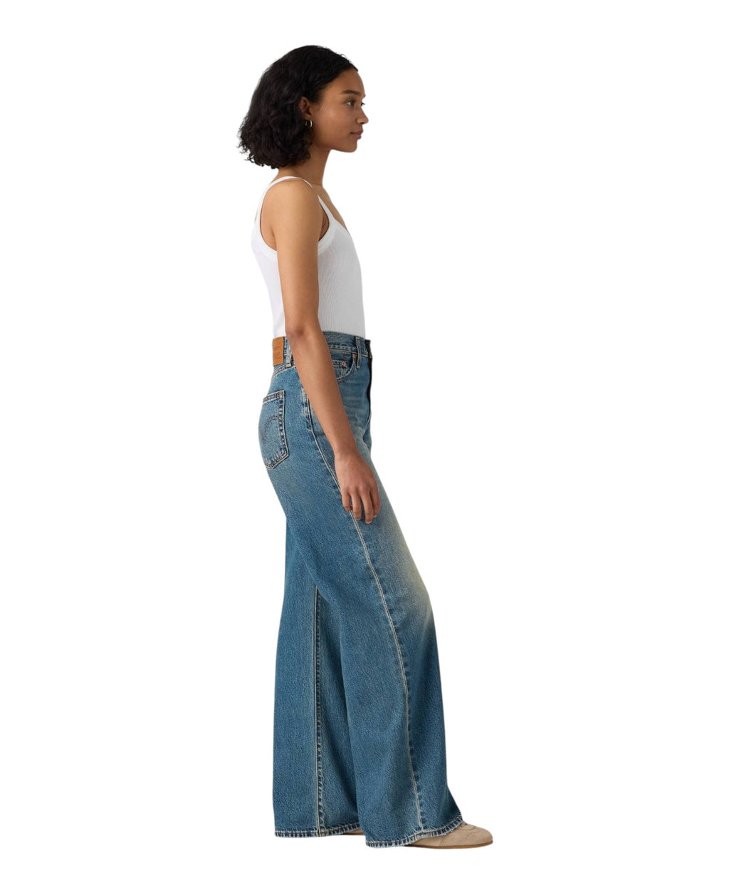 Jeans Ribcage a Vita Altissima e Gamba Ampia