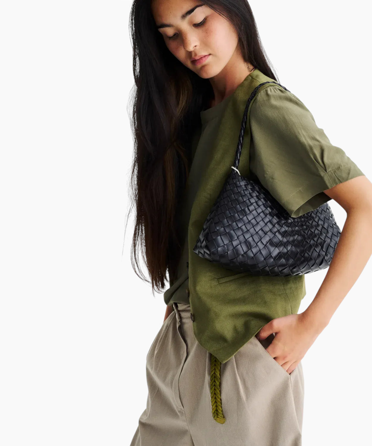 Dragon Borsa Rosanna in pelle intrecciata