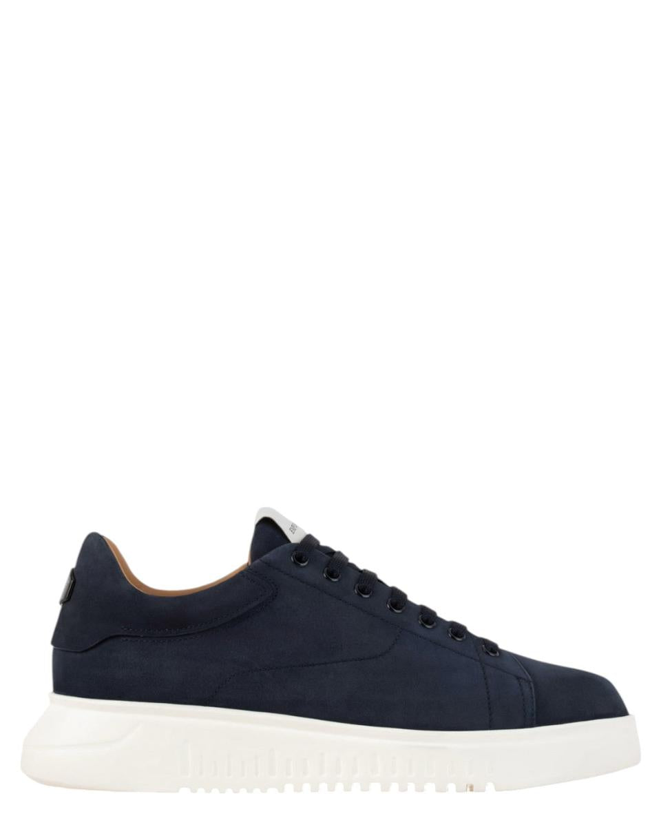 Sneakers Uomo in Nabuk con Suola Zigrinata-Emporio Armani-Sneakers-Vittorio Citro Boutique