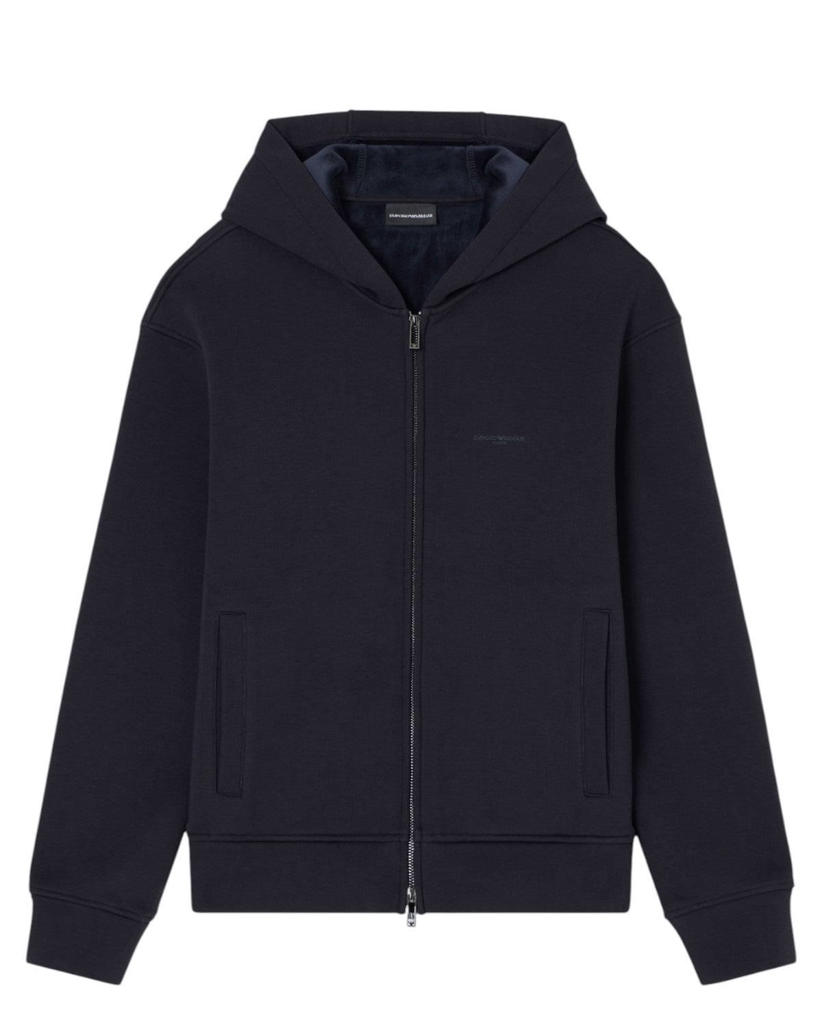 Felpa ASV con Zip e Cappuccio in Jersey-Emporio Armani-Felpe-Vittorio Citro Boutique