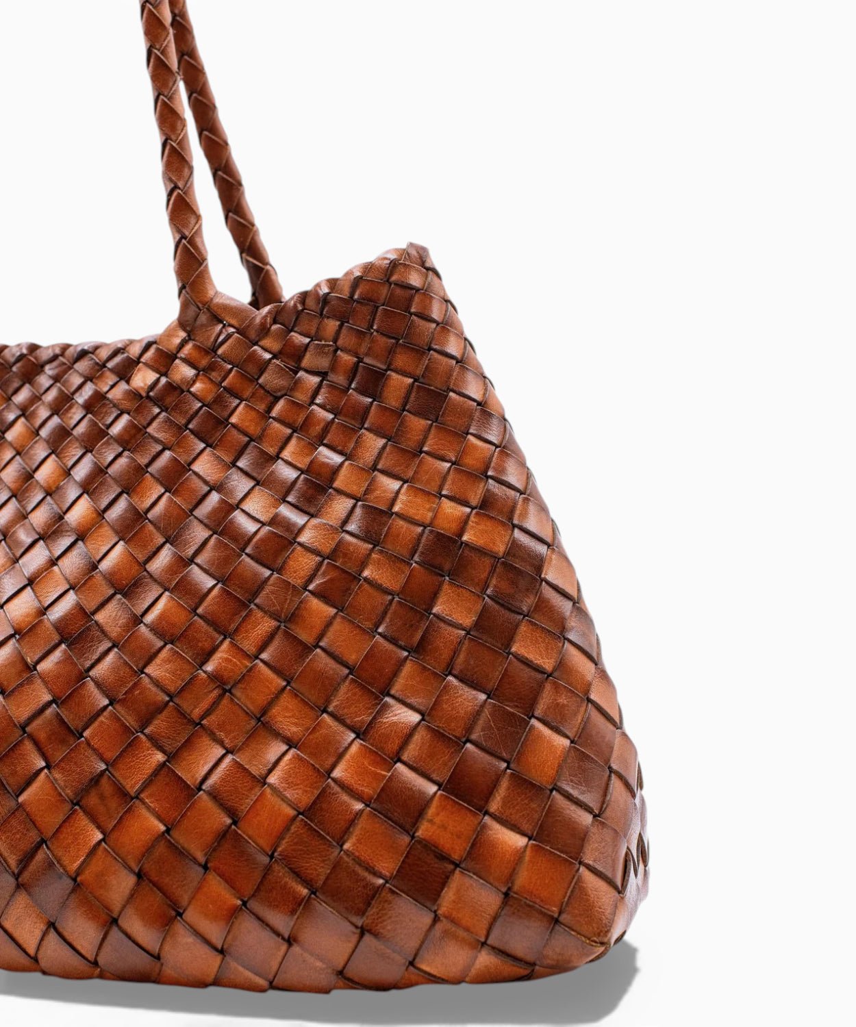 Borsa Santa Croce Intrecciata in Pelle