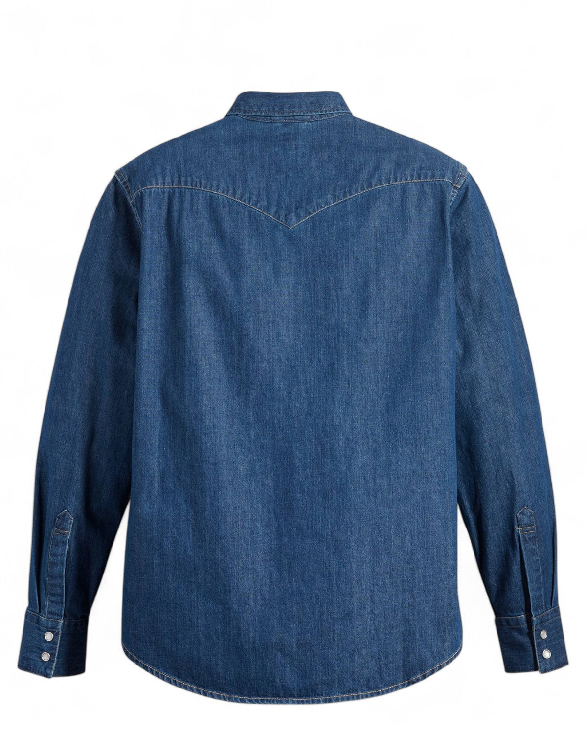 Retro della Camicia Denim Western Barstow Levi's Originale, con cuciture a V e taglio dritto, ideale per look casual invernali.