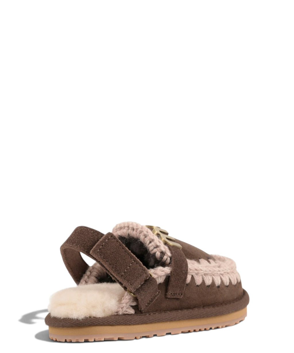 Claquettes enfant Mou Eskimo Slipper Backstrap Kid en peau de mouton