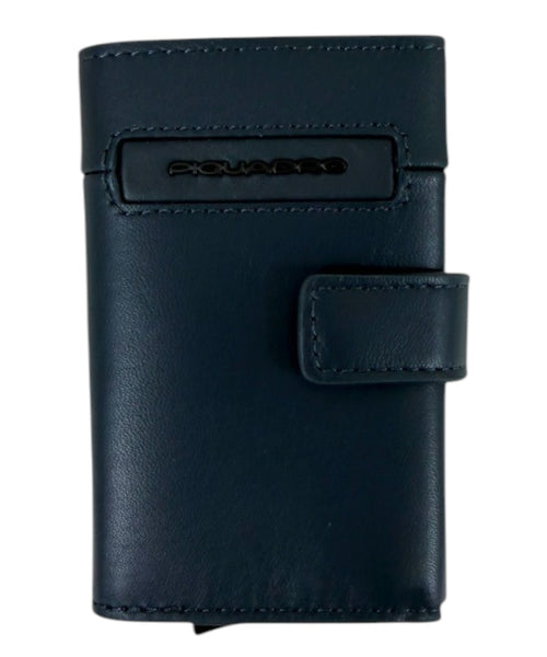 Piquadro porte-cartes de crédit en cuir avec mécanisme coulissant