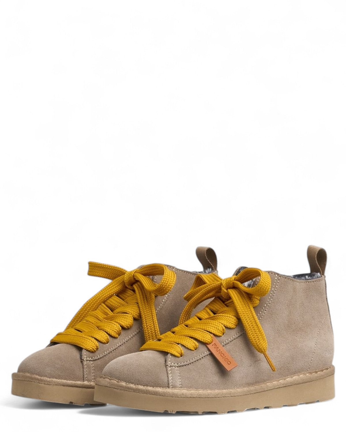 Polacchino P001 in Camoscio con Lacci Gialli-PANCHIC-Scarpe basse-Vittorio Citro Boutique