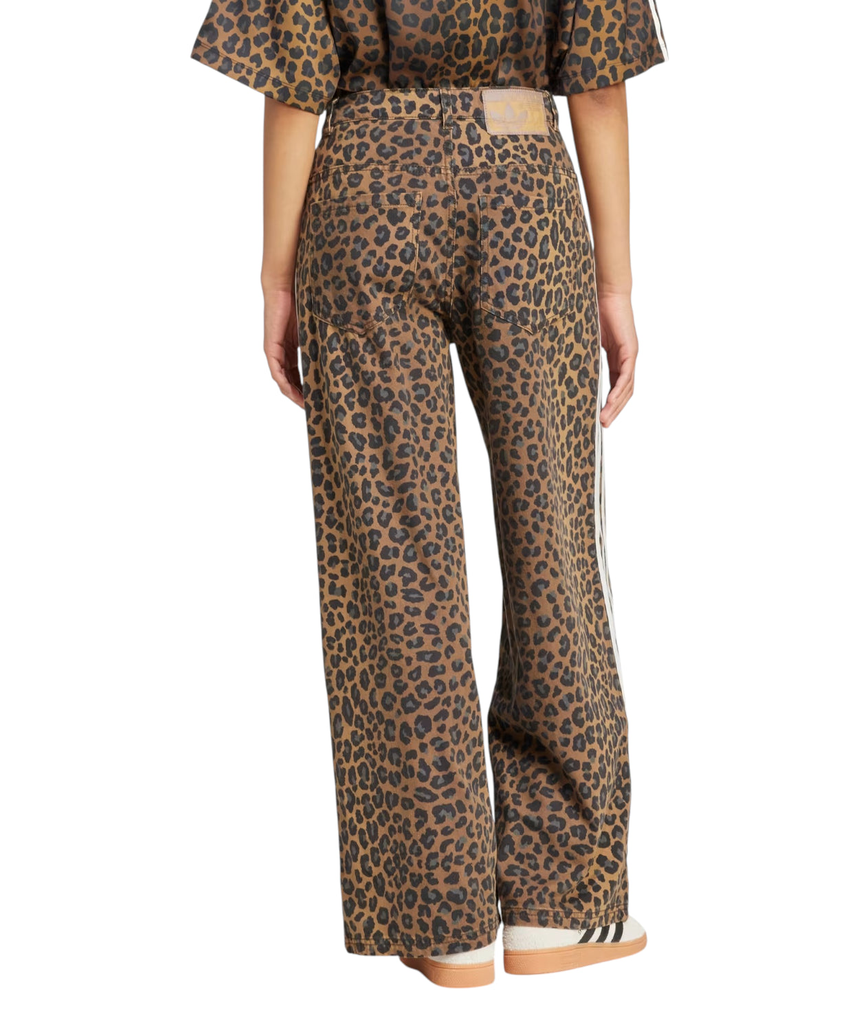 Adidas Originals Pantaloni Denim Loose Fit Leopard