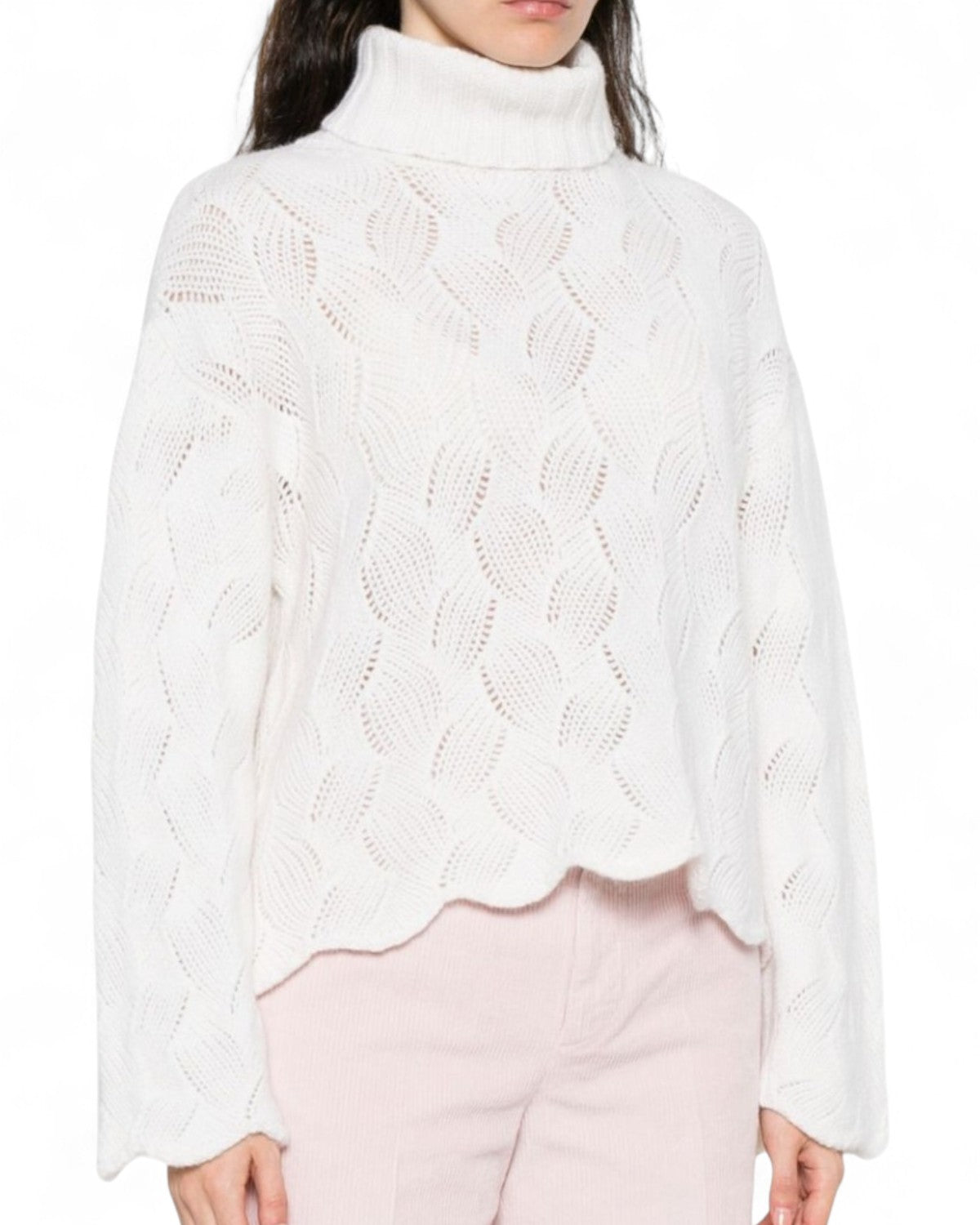 Maglia Dolcevita in Misto Lana con Maniche a Campana-Twinset-Maglieria-Vittorio Citro Boutique