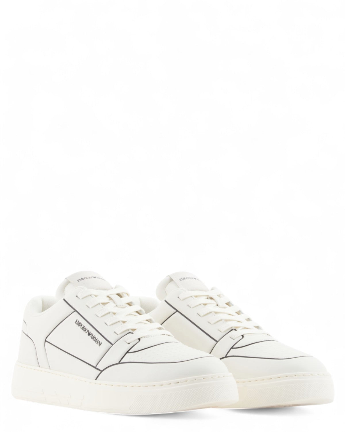 Sneaker in Pelle con Logo e Stampa Reticolata-Emporio Armani-Sneakers-Vittorio Citro Boutique