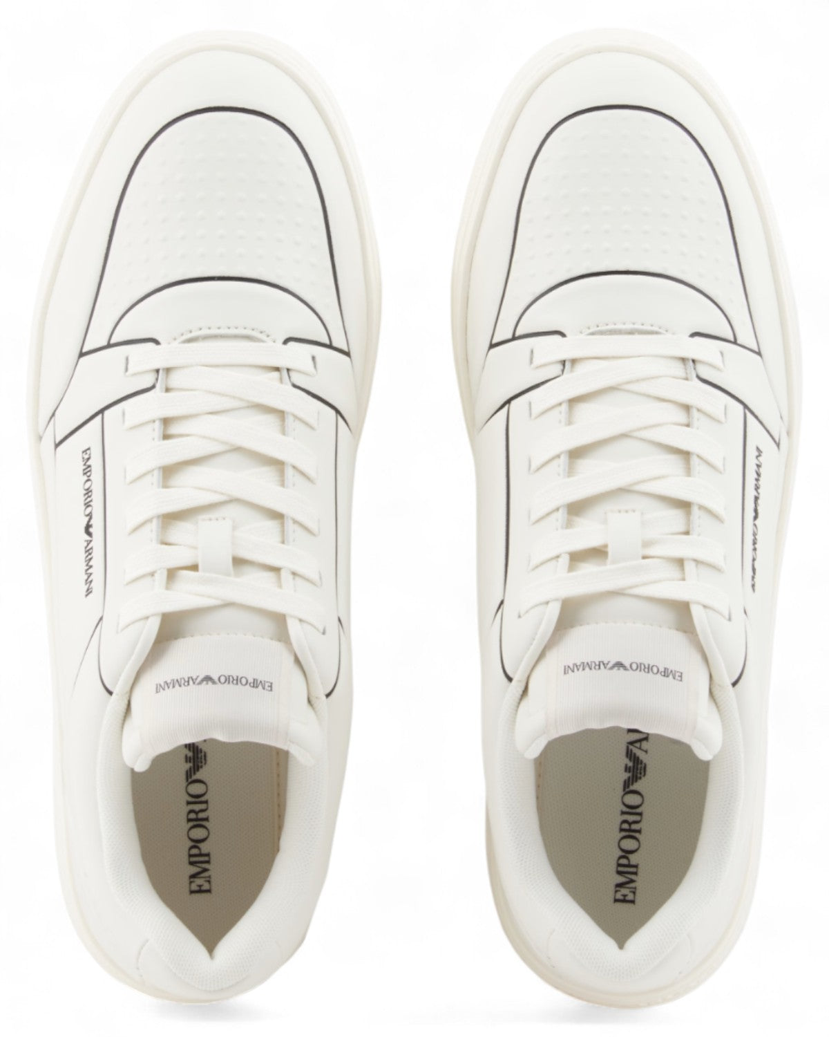 Sneaker in Pelle con Logo e Stampa Reticolata-Emporio Armani-Sneakers-Vittorio Citro Boutique