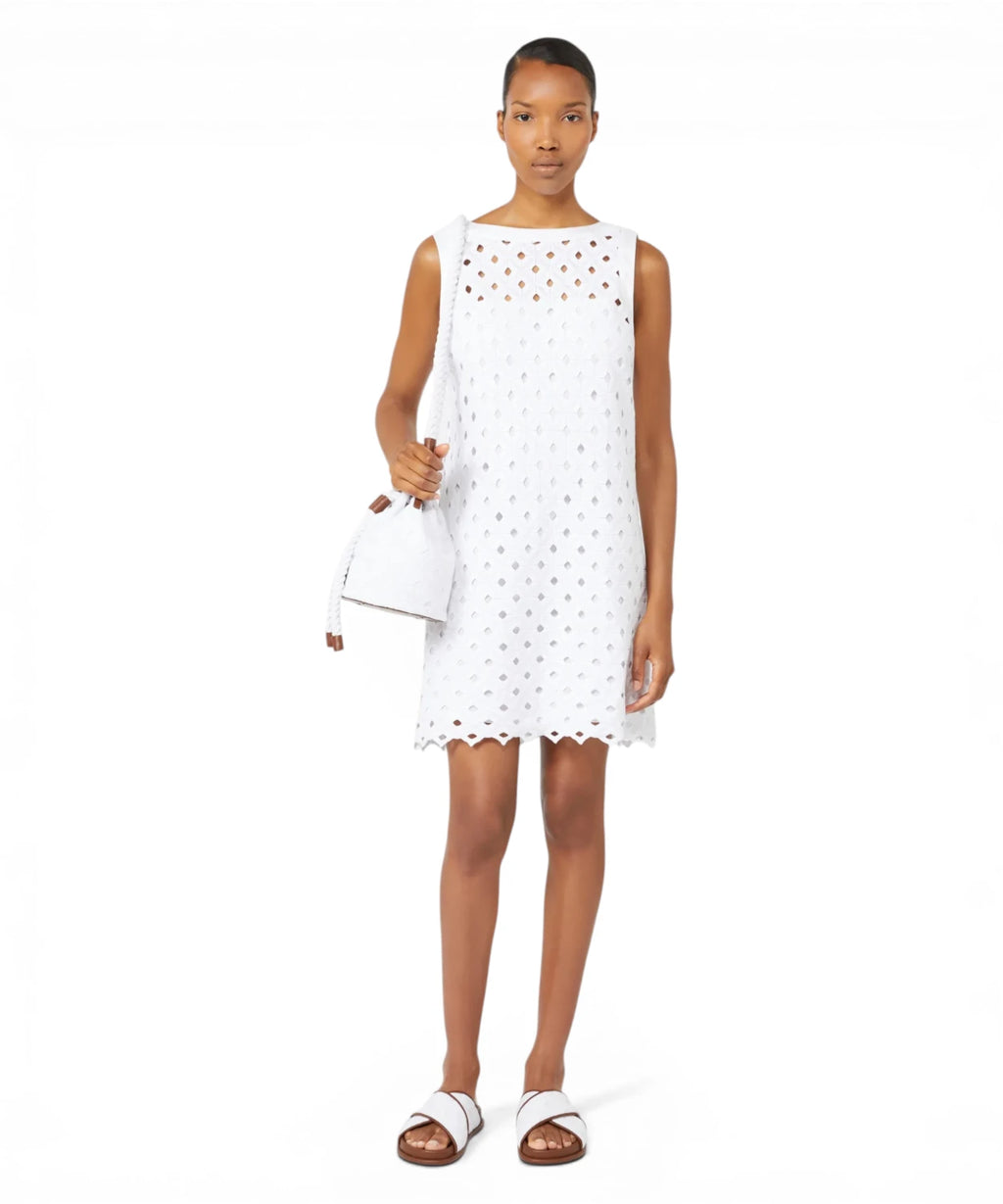 Max Mara Robe Courte Beachwear en Jersey Macramé