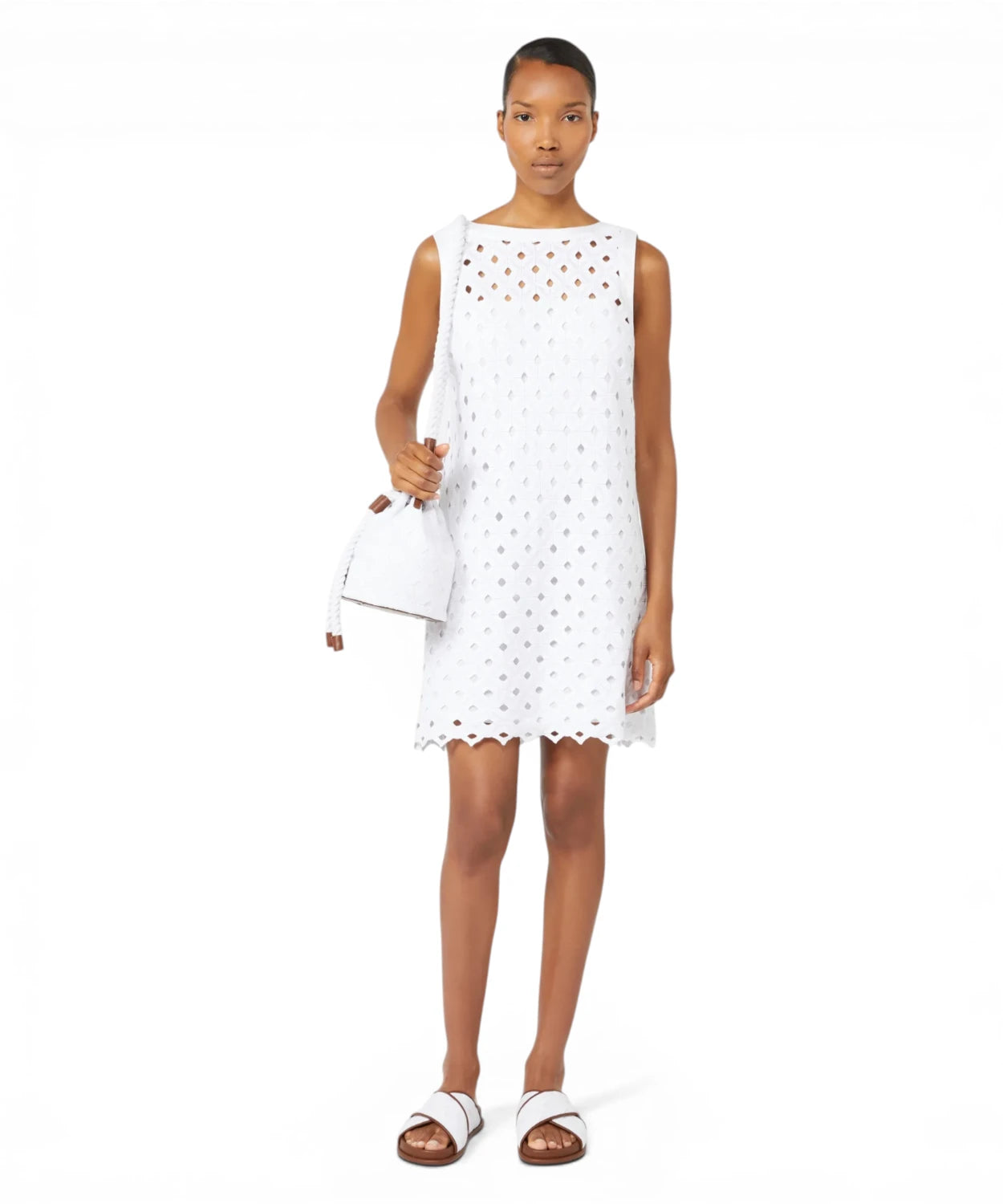 Max Mara Abito Corto Beachwear in Jersey Macramé