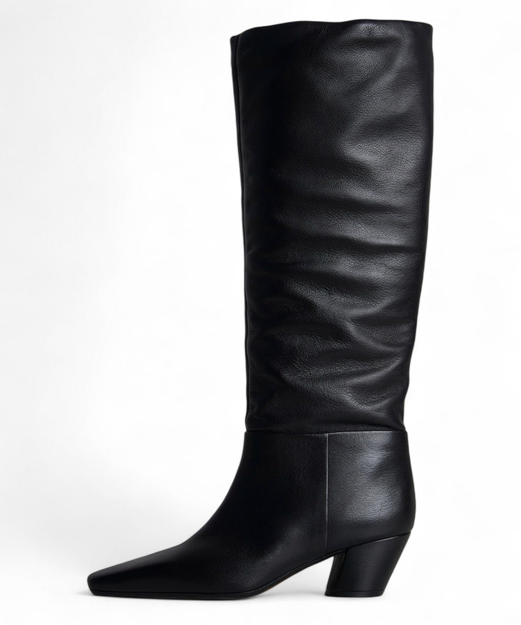 Stivali Donna Pelle Effetto Aggrinzato Tacco 5cm-JVAM-Stivali-Vittorio Citro Boutique