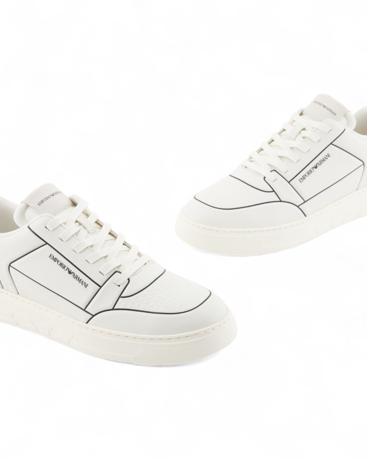Sneaker in Pelle con Logo e Stampa Reticolata-Emporio Armani-Sneakers-Vittorio Citro Boutique