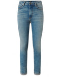 Jeans skinny donna vintage PINKO in denim stretch blu con lavaggio stone wash e taglio aderente alla caviglia, stile casual e femminile.