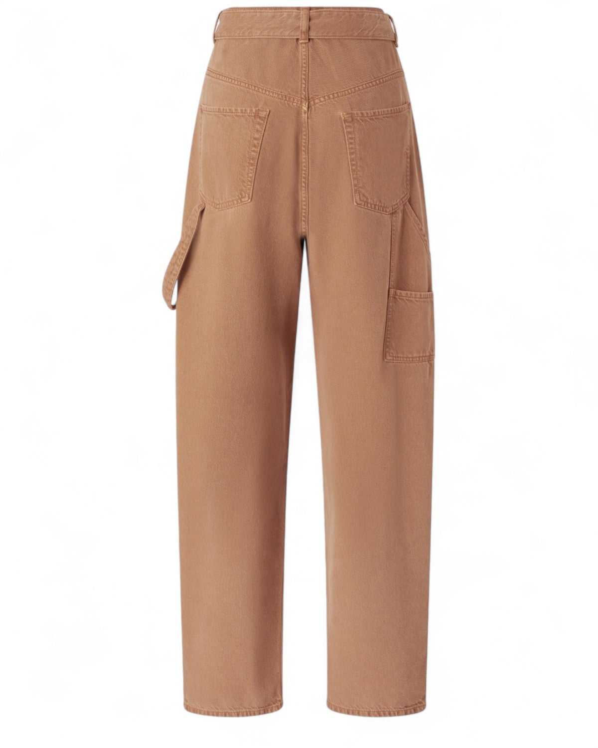 Retro dei Pantaloni Balloon Denim Workwear PINKO con tasche applicate e passante laterale, design ispirato al workwear per look invernali.