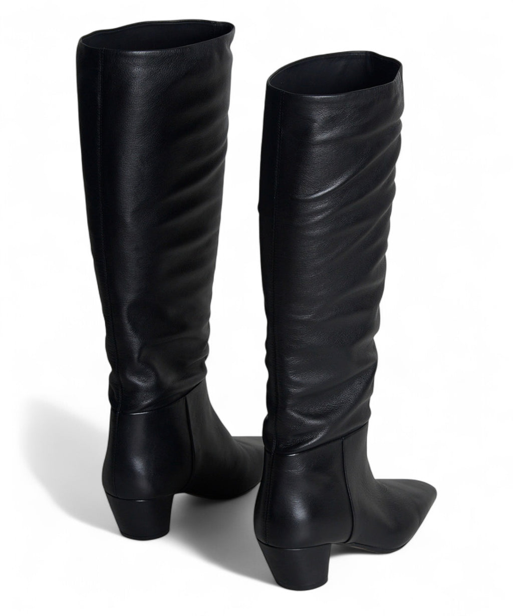 Stivali Donna Pelle Effetto Aggrinzato Tacco 5cm-JVAM-Stivali-Vittorio Citro Boutique