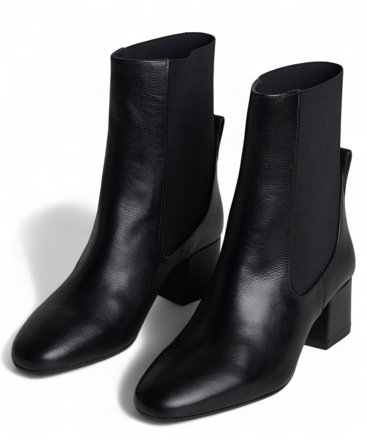 Tronchetto Nero Pelle con Elastico Tacco 5cm-JVAM-Stivali-Vittorio Citro Boutique