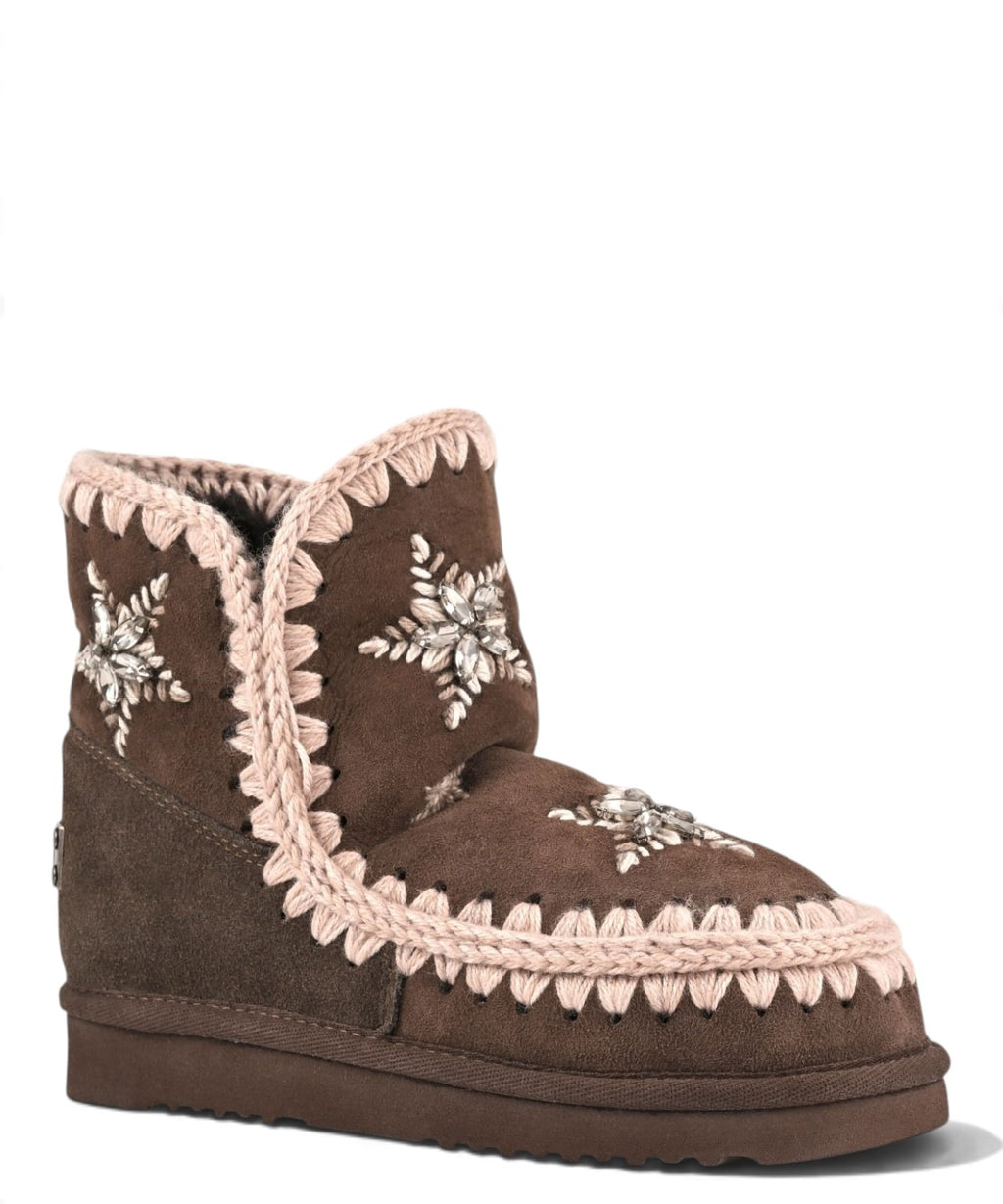Bottes femme Mou Eskimo 18 Wool Stars & Rhinestones en peau lainée
