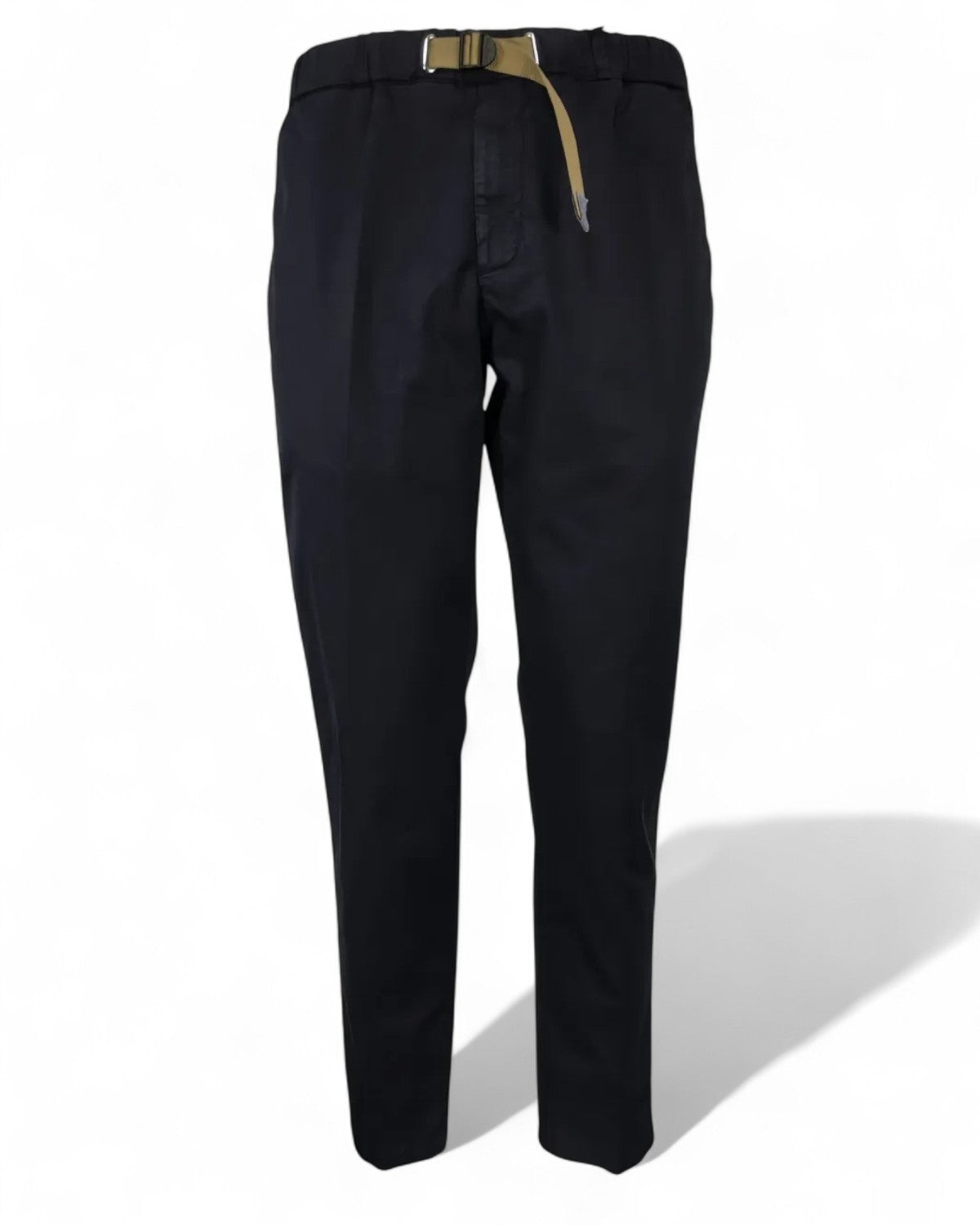 Pantaloni con vita elasticizzata e chiusura con fibbia-WHITE SAND-Pantaloni-Vittorio Citro Boutique