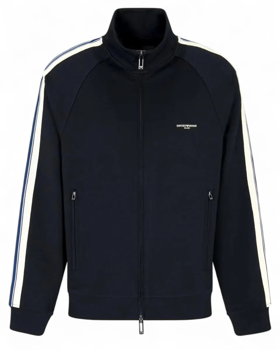Felpa Full Zip ASV con Bande a Contrasto-Emporio Armani-Felpe-Vittorio Citro Boutique