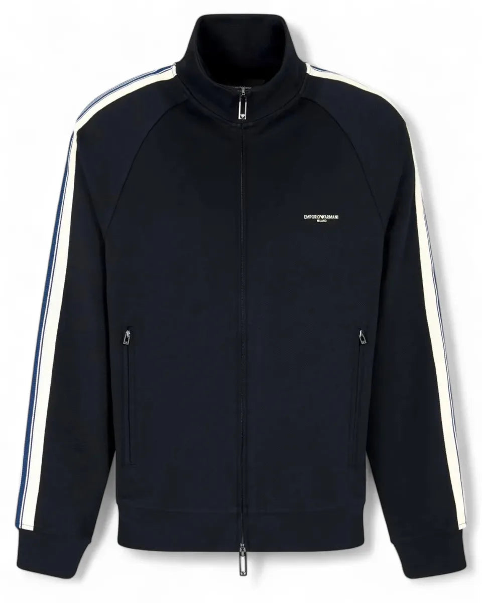 Felpa Full Zip ASV – Jersey con Bande a Contrasto-Emporio Armani-Felpe-Vittorio Citro Boutique