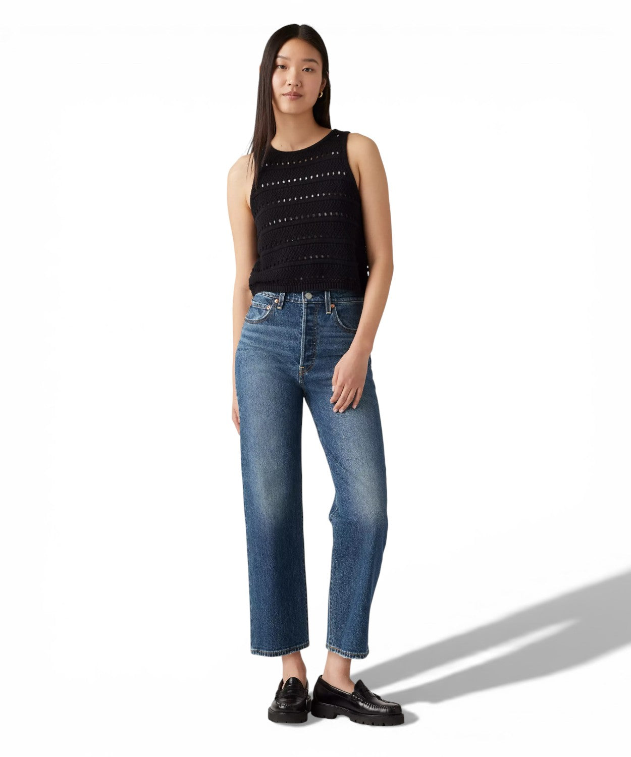 Jeans Levi's Ribcage Straight Vita Alta alla Caviglia