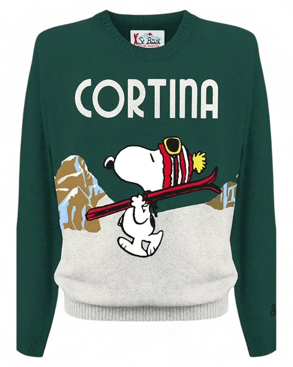 Maglione Heron con ricamo Snoopy-Mc2 Saint Barth-Maglieria-Vittorio Citro Boutique