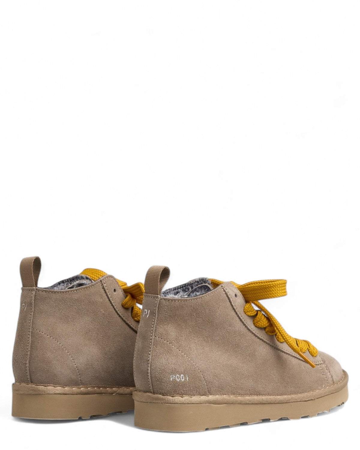 Polacchino P001 in Camoscio con Lacci Gialli-PANCHIC-Scarpe basse-Vittorio Citro Boutique