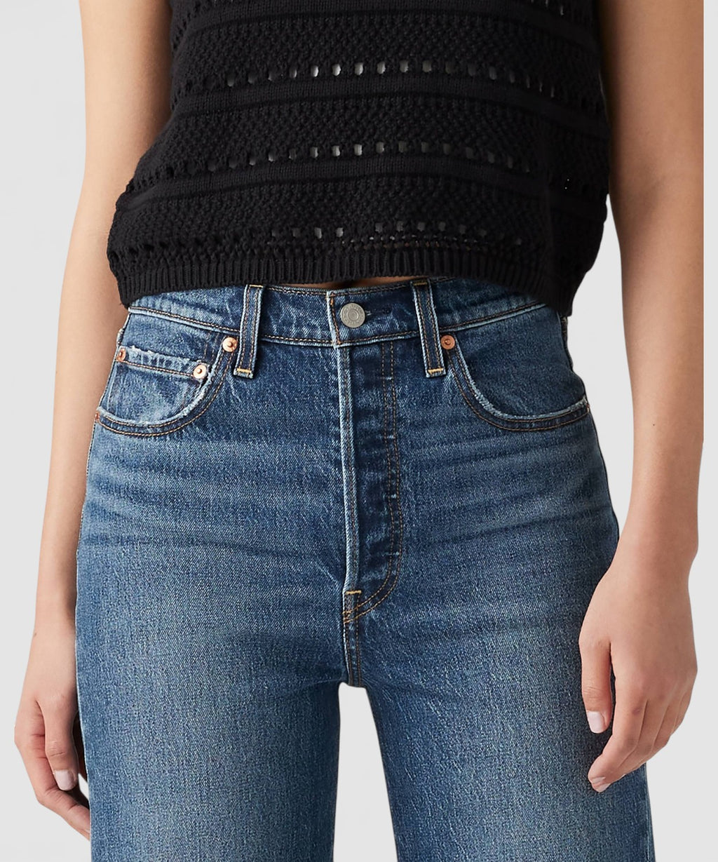 Jeans Levi's Ribcage Straight taille haute à la cheville