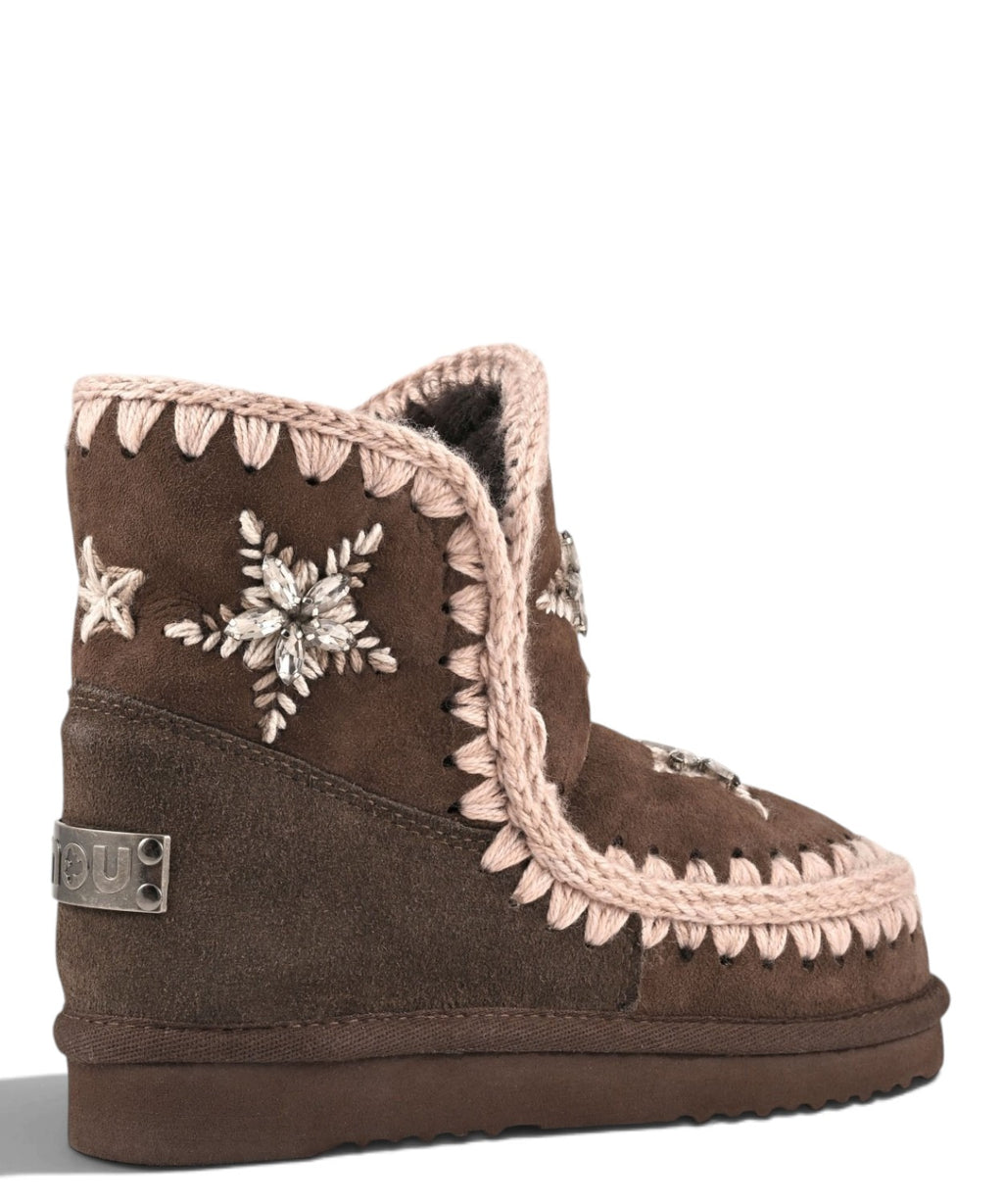 Bottes femme Mou Eskimo 18 Wool Stars & Rhinestones en peau lainée