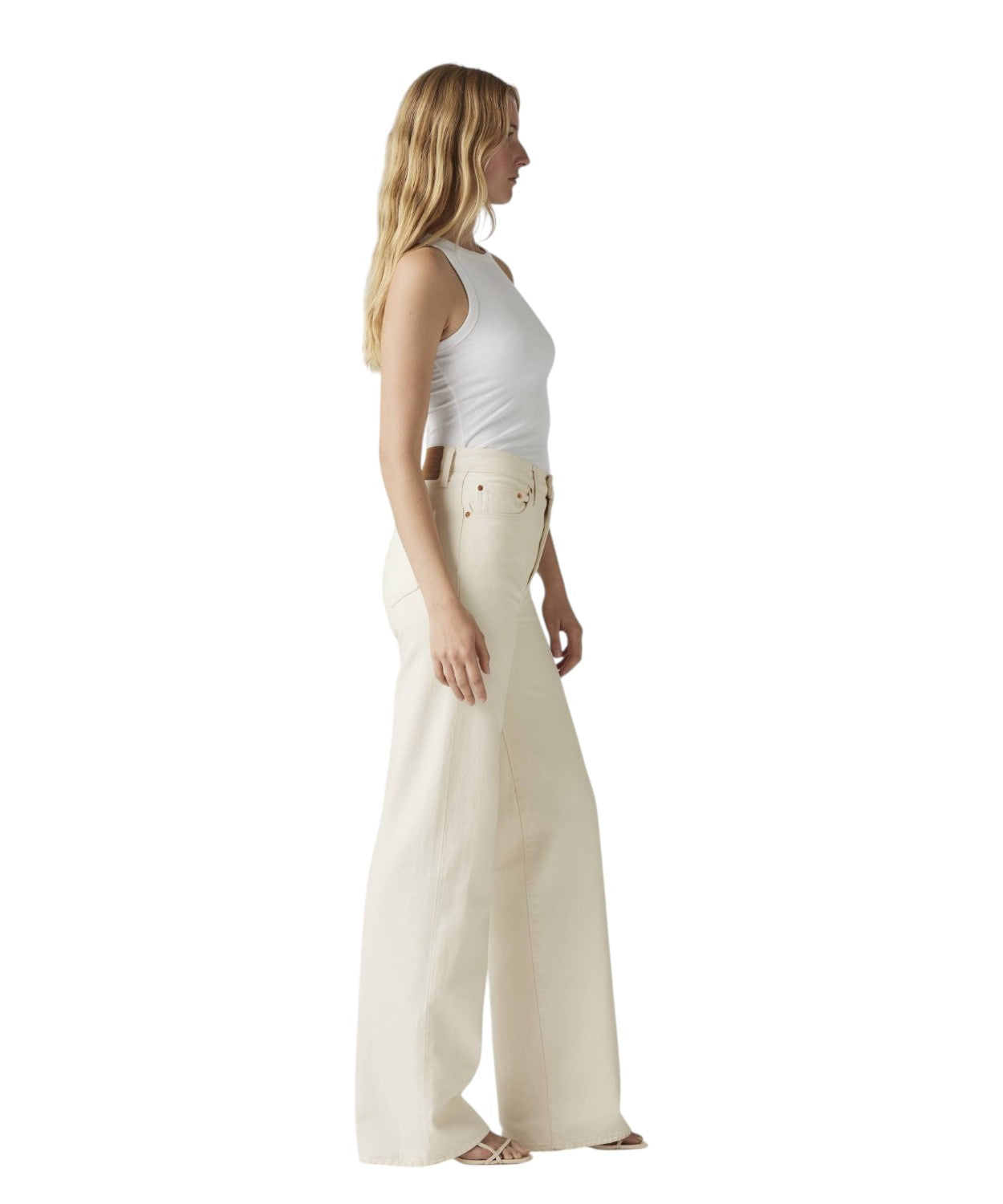 Jeans Wide Leg a Vita Altissima per Donna