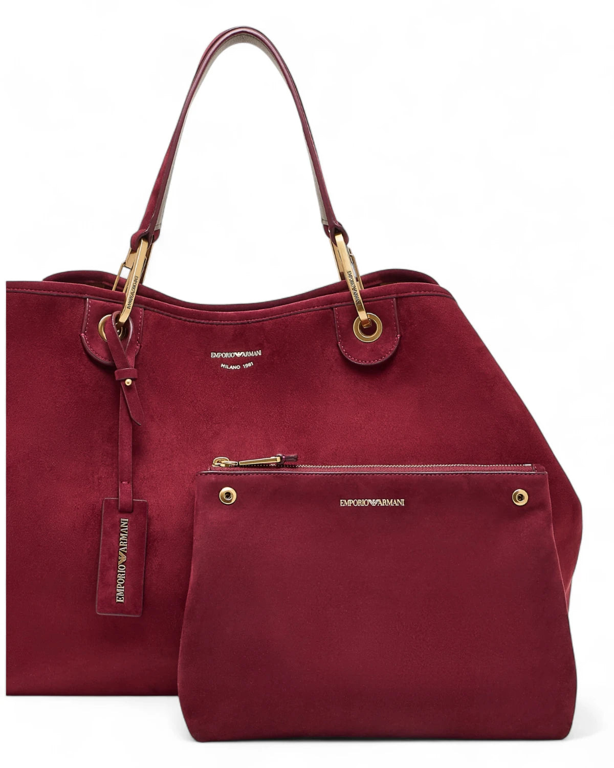 Borsa MyEA Grande in Simil Suede Rossa-Emporio Armani-Borse a spalla-Vittorio Citro Boutique