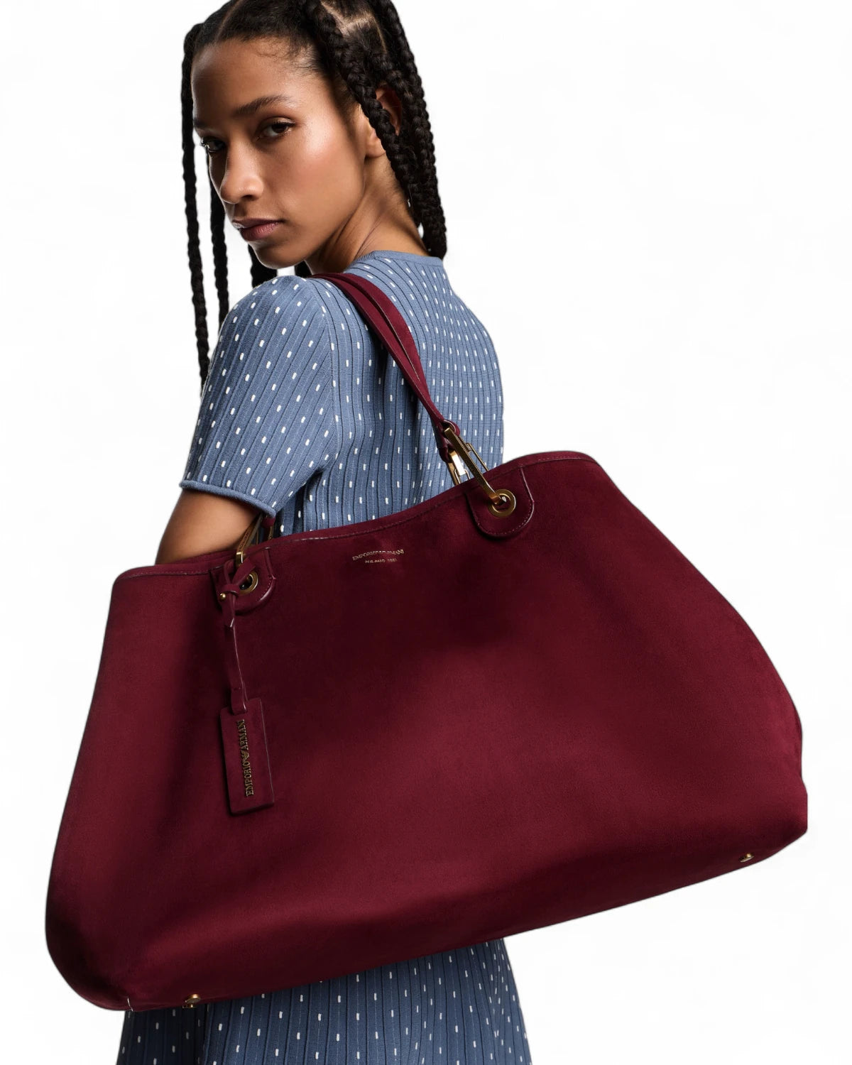 Borsa MyEA Grande in Simil Suede Rossa-Emporio Armani-Borse a spalla-Vittorio Citro Boutique
