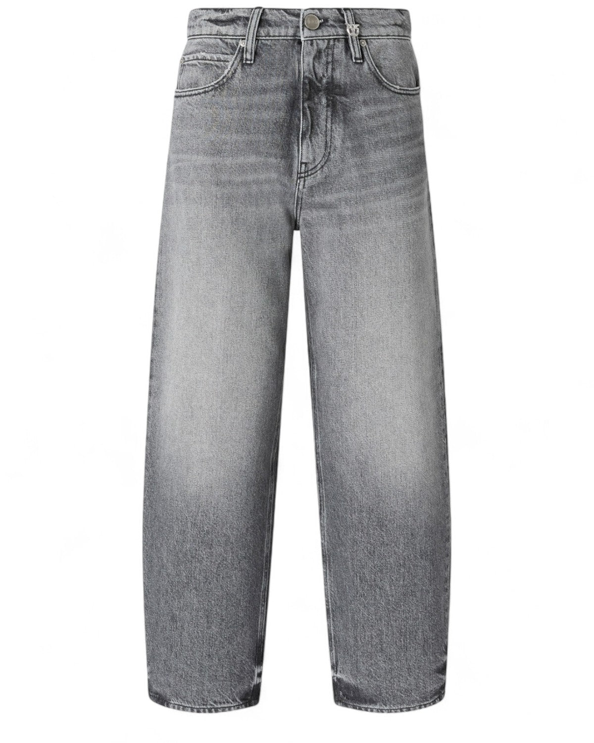 Jeans Balloon Love Birds in denim grigio da donna, taglio ampio e moderno, con lavaggio sfumato e vita alta, categoria jeans invernali FW26.