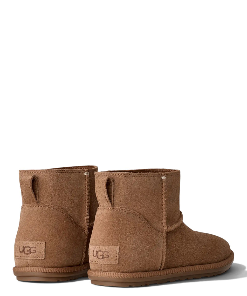 Bottes UGG femme Classic Mini Deconstructed en cuir non doublé