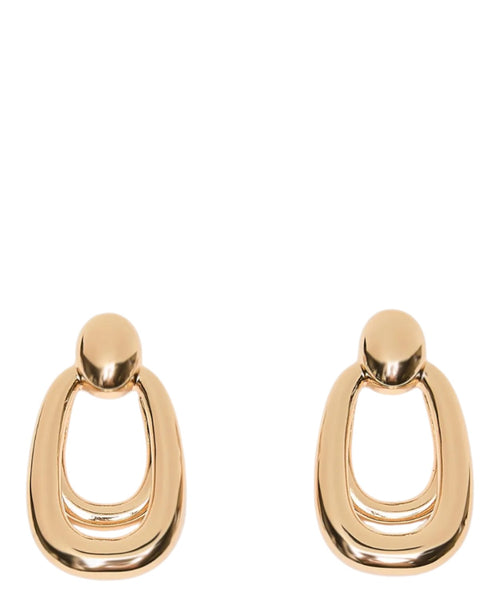 Orecchini Donna Dorati con Doppio Anello