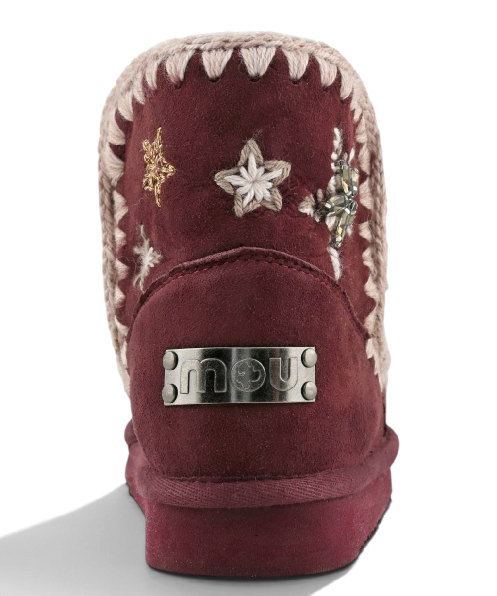 Bottes femme Mou Eskimo 18 Wool Stars & Rhinestones en peau lainée