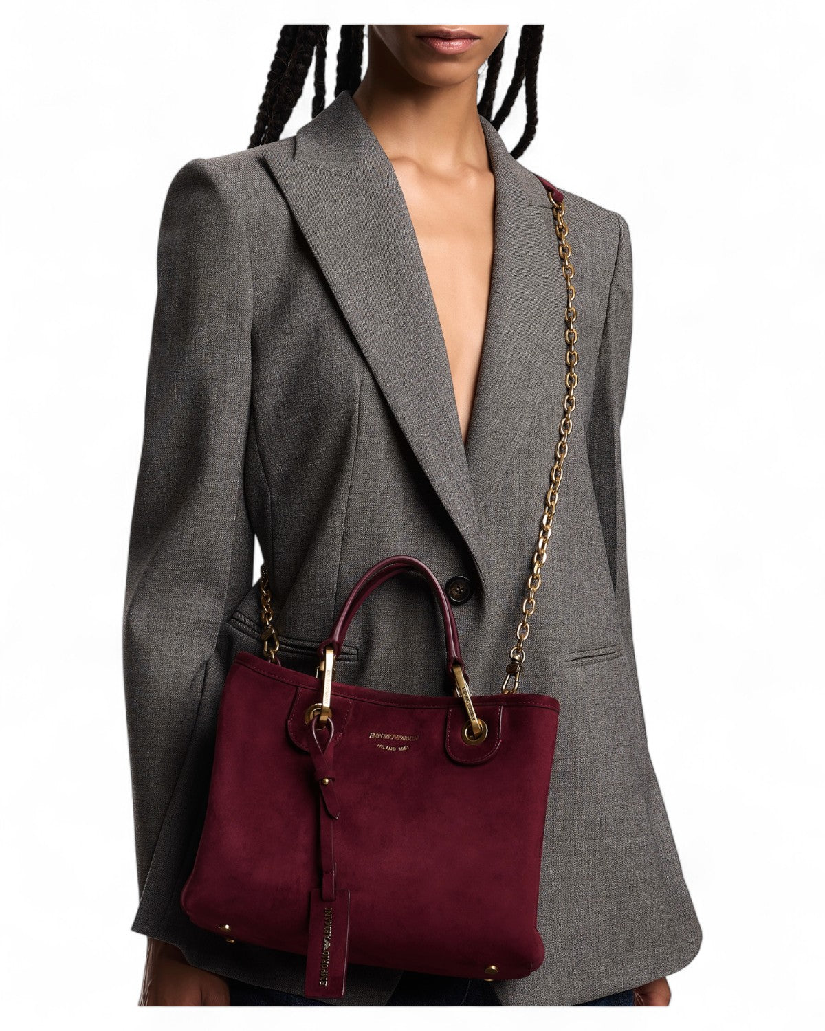 Borsa MyEA Shopper Piccola in Simil Suede-Emporio Armani-Borse a mano-Vittorio Citro Boutique