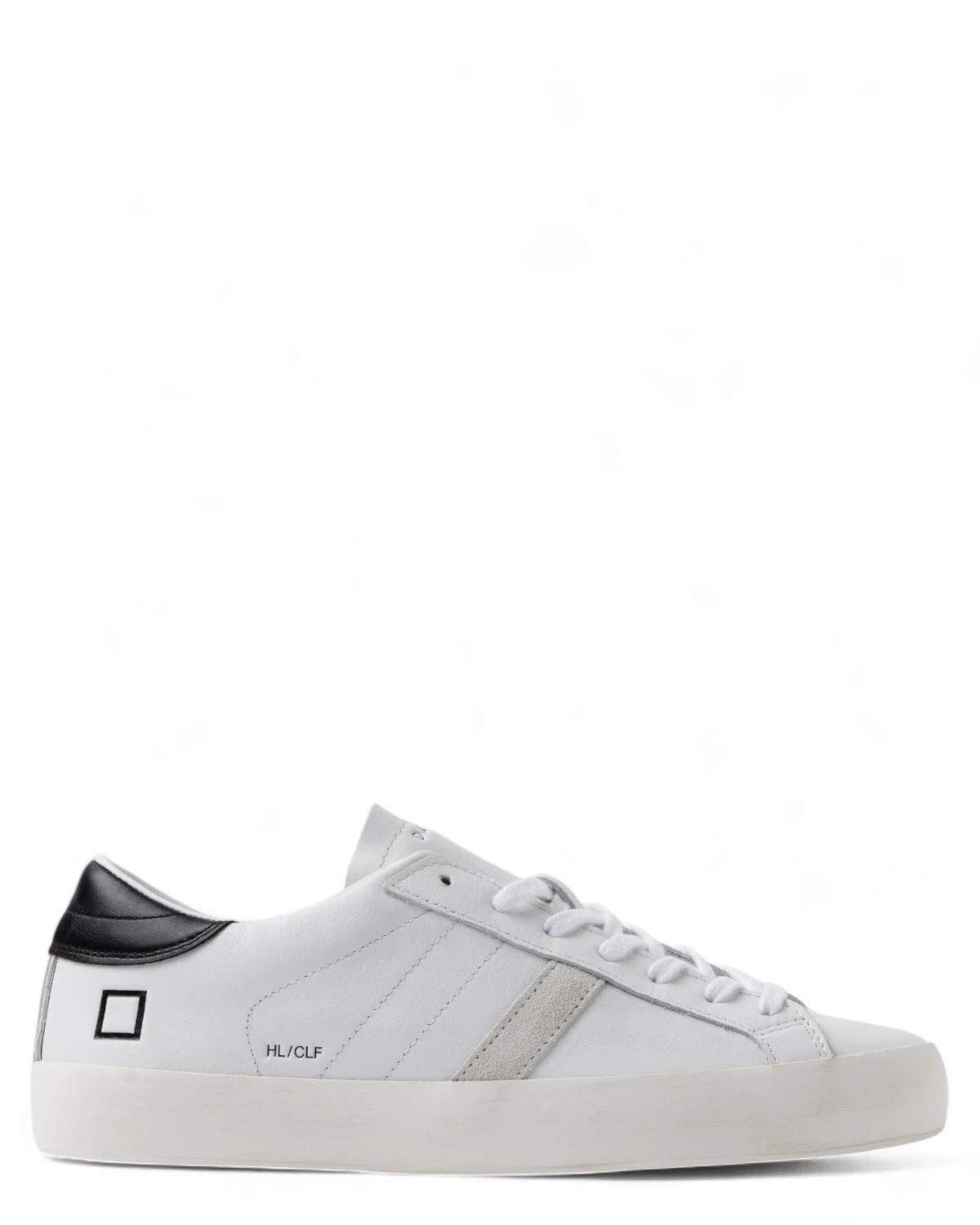 Sneakers Hill Low Calf in Pelle Bianca con Dettagli Neri-D.A.T.E.-Sneakers-Vittorio Citro Boutique