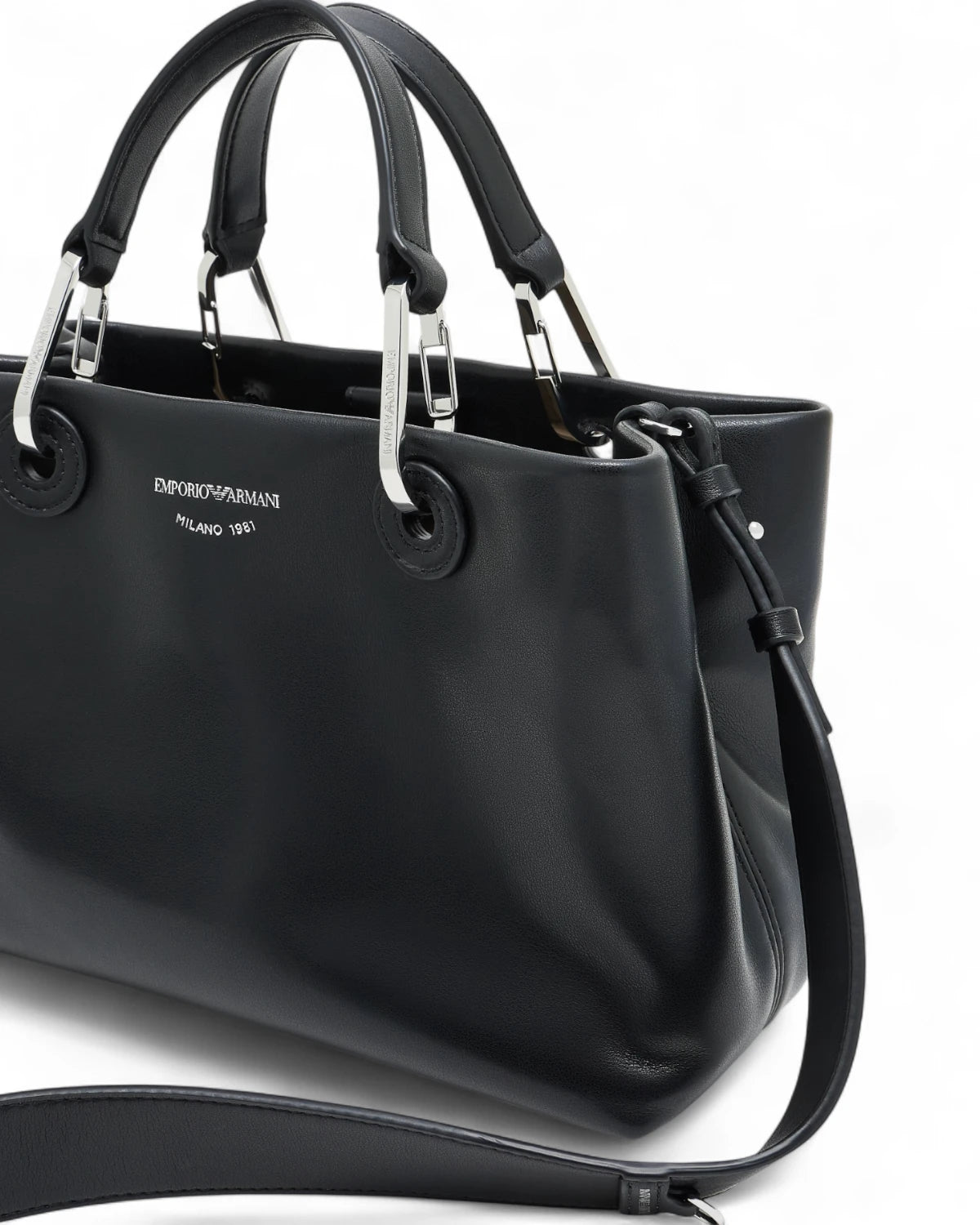Borsa MyEA Shopper Piccola in Nappa Nera-Emporio Armani-Borse a mano-Vittorio Citro Boutique