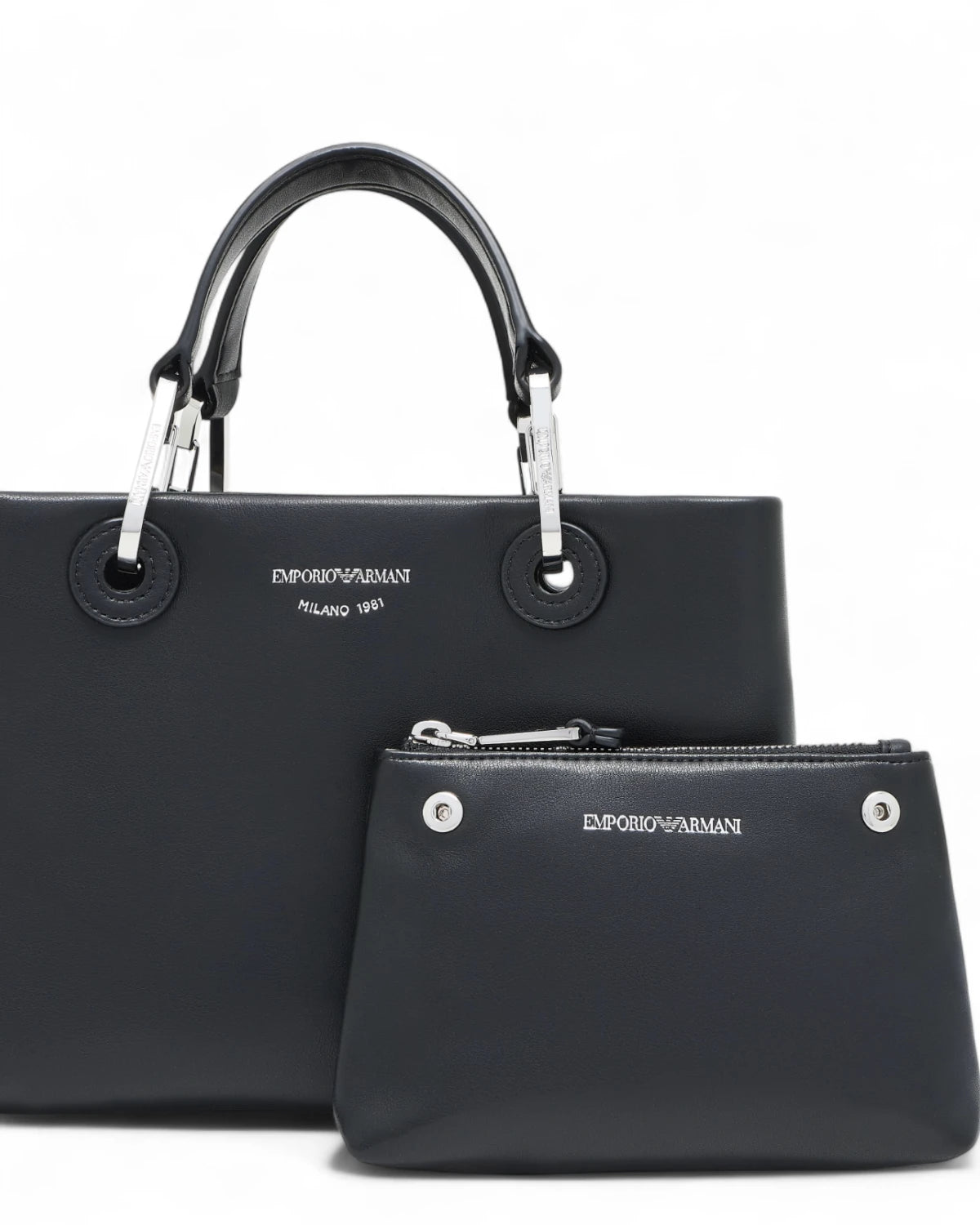 Borsa MyEA Shopper Piccola in Nappa Nera-Emporio Armani-Borse a mano-Vittorio Citro Boutique